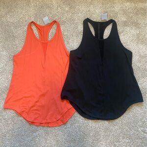 Women's Racerback Tank Tops - Black and Coral